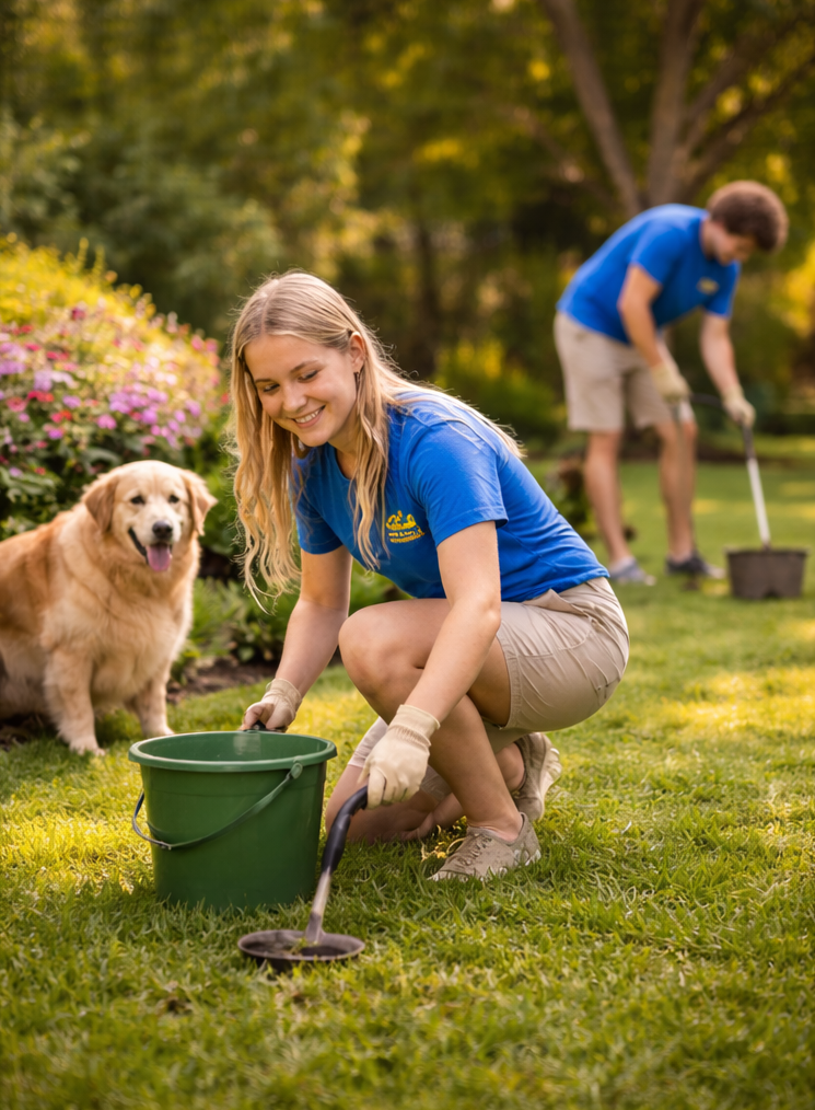 Weekly dog waste pickup service